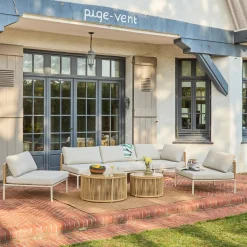 Conjunto de jardín modular de aluminio y cuerdas, 5 plazas