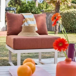 Conjunto de jardín modular de aluminio, 4 plazas