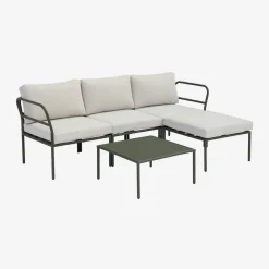 Conjunto de jardín modular de aluminio, 4 plazas
