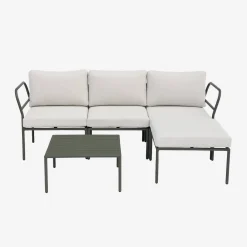 Conjunto de jardín modular de aluminio, 4 plazas