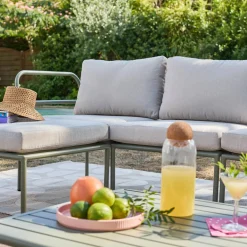 Conjunto de jardín modular de aluminio, 4 plazas