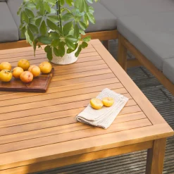 Conjunto de jardín para rincón en acacia, 5 plazas