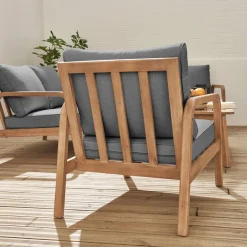 Conjunto de muebles de jardín de madera acacia, 4 plazas