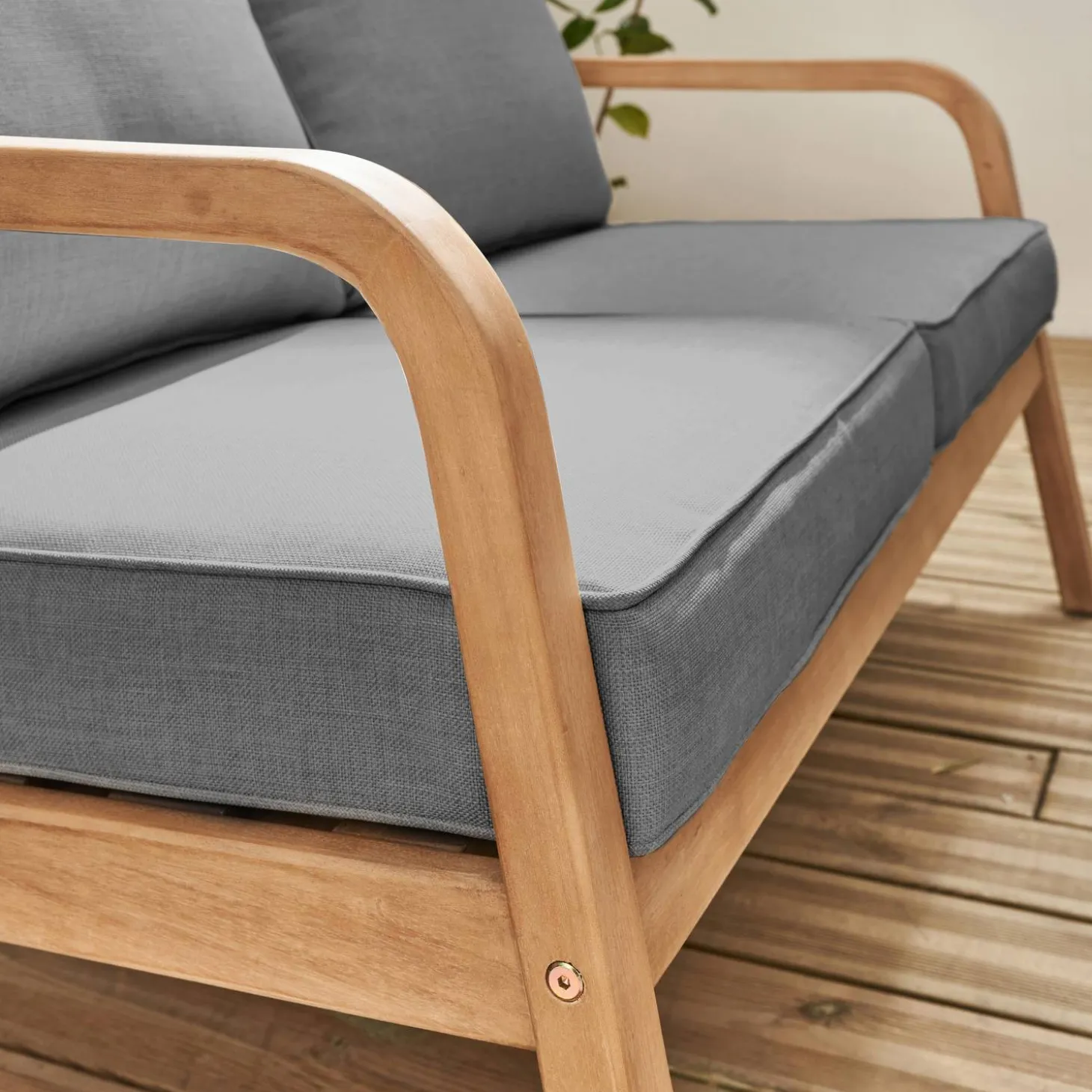 Conjunto de muebles de jardín de madera acacia, 4 plazas
