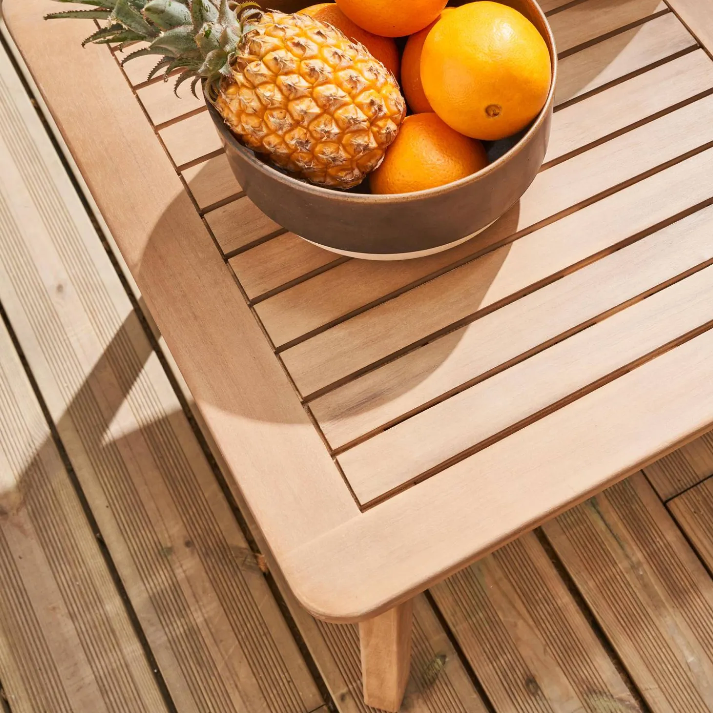 Conjunto de muebles de jardín de madera acacia, 4 plazas