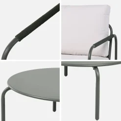 Conjunto de muebles de jardín de acero, 5 plazas