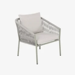 Conjunto de muebles de jardín de acero y cuerdas de resina, 4 plazas