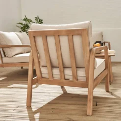 Conjunto de muebles de jardín de madera acacia, 4 plazas