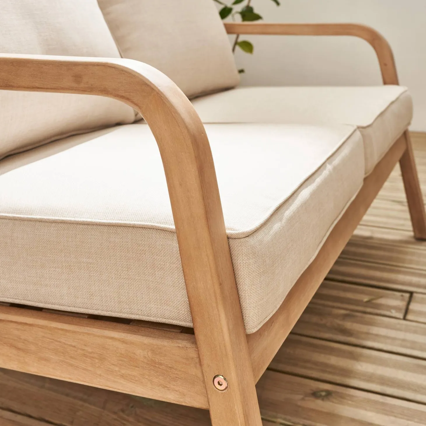 Conjunto de muebles de jardín de madera acacia, 4 plazas