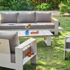 Conjunto de muebles de jardín de aluminio, 5 plazas