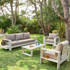 Conjunto de muebles de jardín de aluminio, 5 plazas