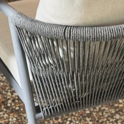 Conjunto de muebles de jardín de aluminio y cuerdas, 4 plazas