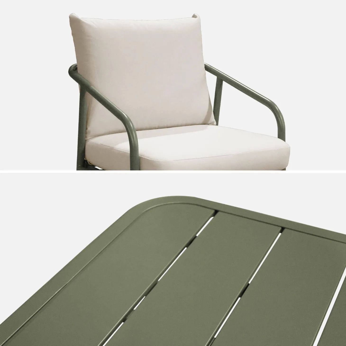 Conjunto de muebles de jardín de acero, 5 plazas