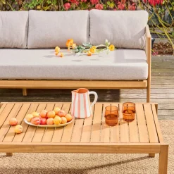 Conjunto de muebles de jardín de acacia y cuerdas para 5 plazas