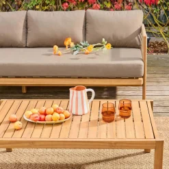 Conjunto de muebles de jardín de acacia y cuerdas para 5 plazas