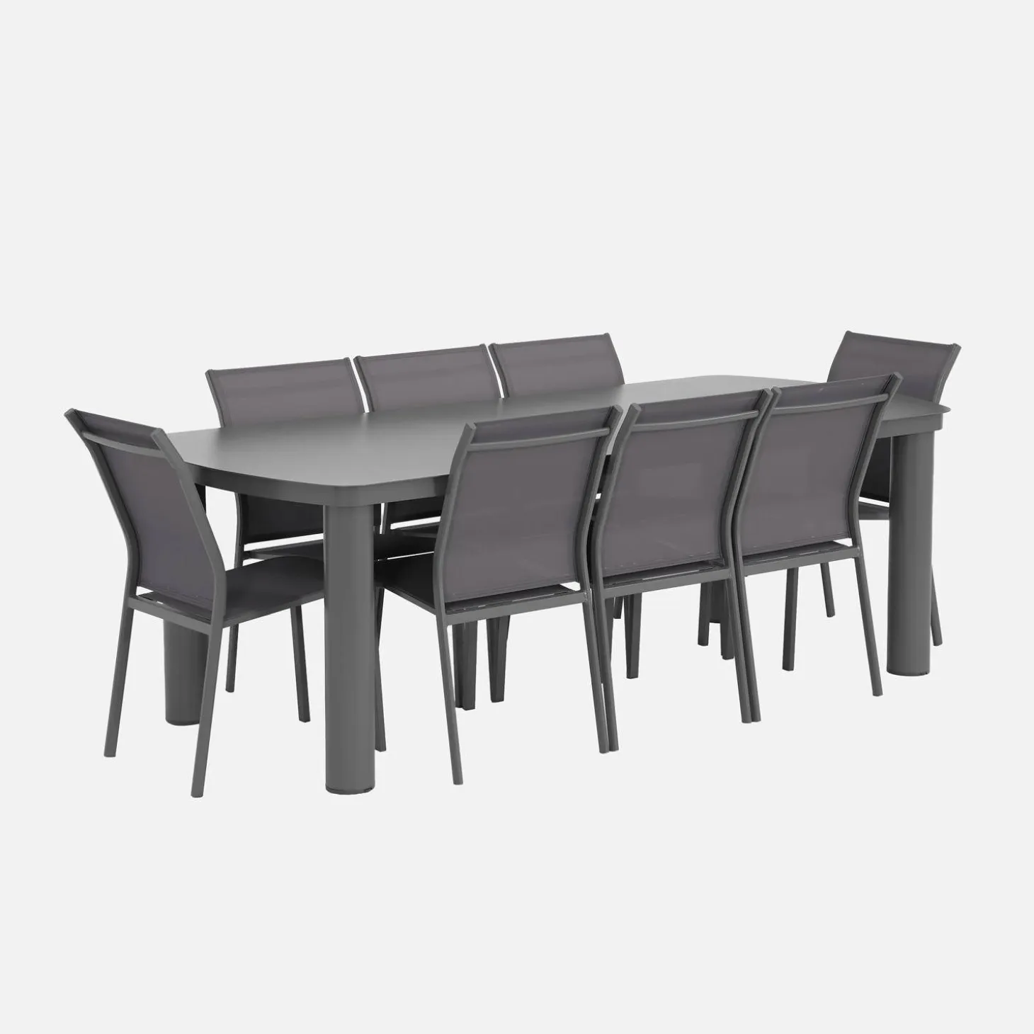 Conjunto mesa de jardín de aluminio con 8 sillas