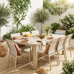 Conjunto mesa de jardín de aluminio con 8 sillas