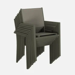 Conjunto mesa de jardín de aluminio y de textileno, 8 sillas