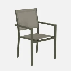 Conjunto mesa de jardín de aluminio y de textileno, 8 sillas