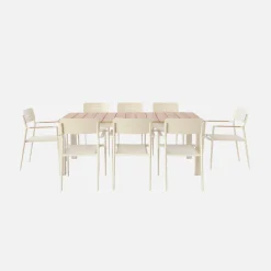 Conjunto mesa de jardín de aluminio con 8 sillas