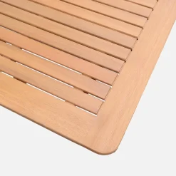 Conjunto mesa de jardín extensible de madera de eucalipto con 12 sillas