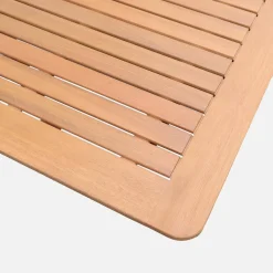 Conjunto mesa de jardín extensible de madera de eucalipto con 8 sillas