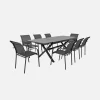 Conjunto mesa de jardín extensible de aluminio con 8 sillas
