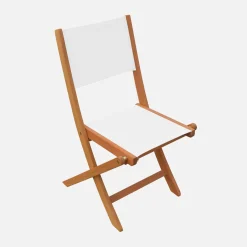Conjunto mesa de jardín extensible de madera de eucalipto con 6 sillas