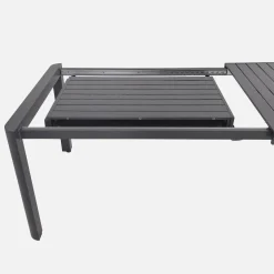 Conjunto mesa de jardín extensible de aluminio con 10 sillas