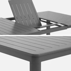 Conjunto mesa de jardín extensible de aluminio con 12 sillas