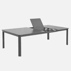 Conjunto mesa de jardín extensible de aluminio con 12 sillas