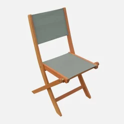 Conjunto mesa de jardín extensible de madera de eucalipto con 6 sillas