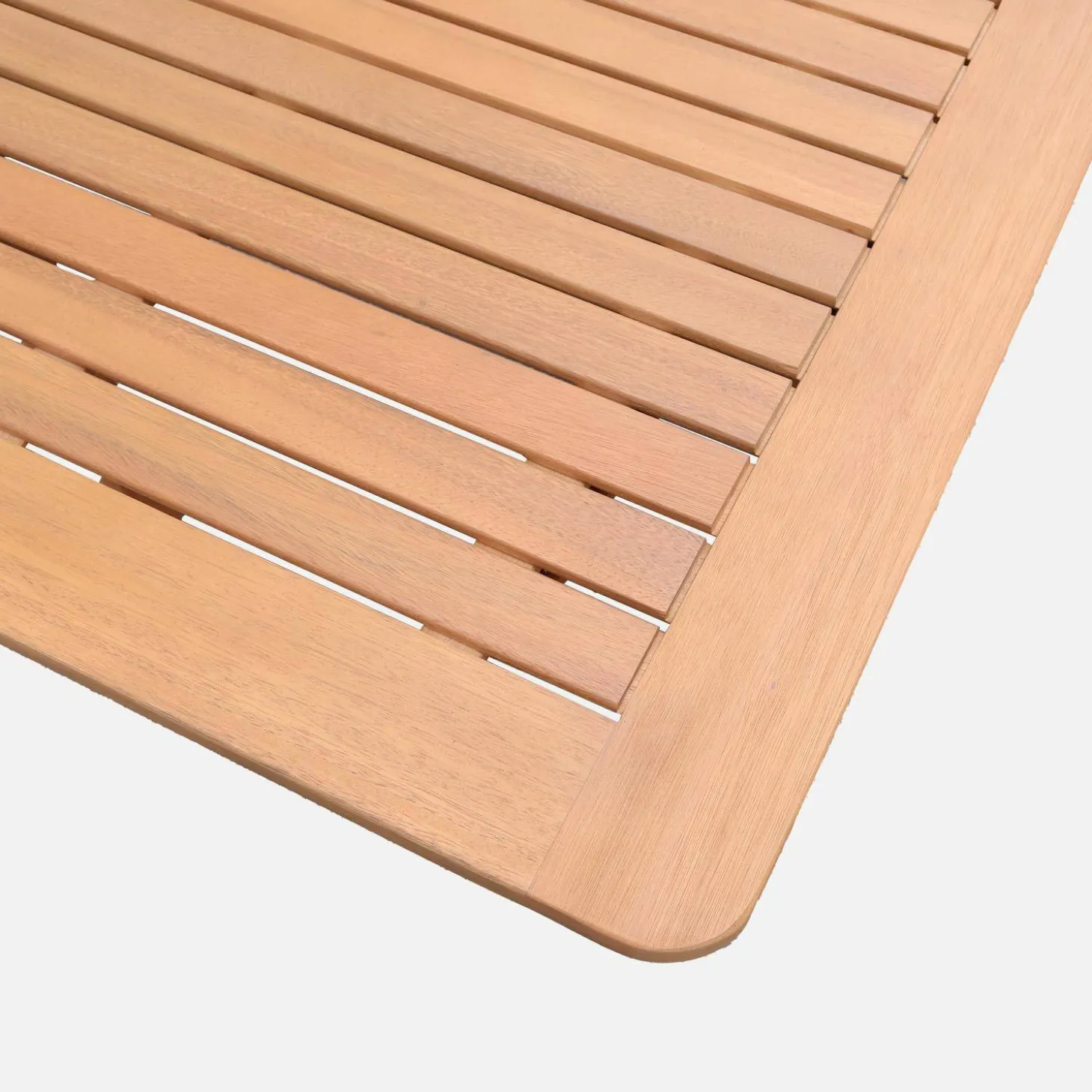 Conjunto mesa de jardín extensible de madera de eucalipto con 8 sillas