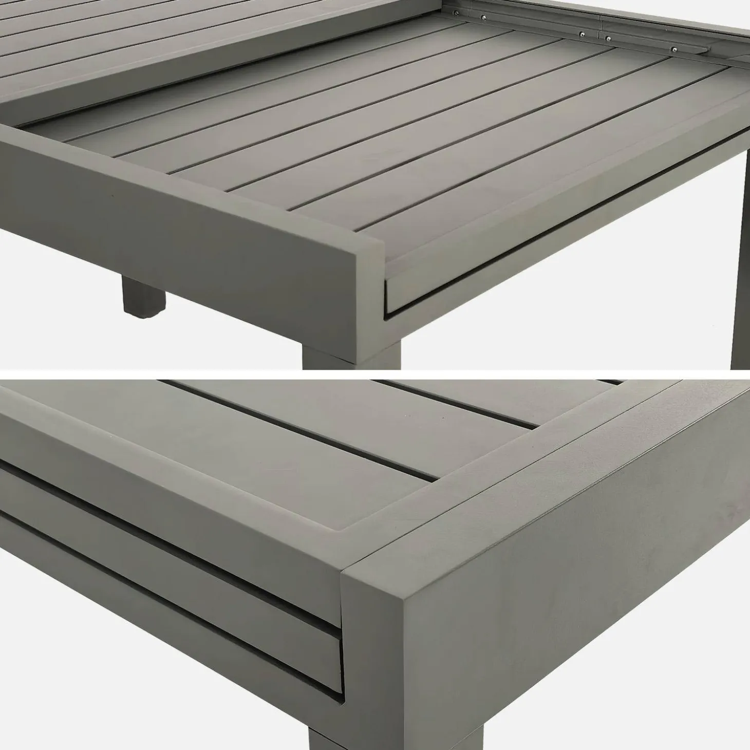 Conjunto mesa de jardín extensible de aluminio con 8 sillas
