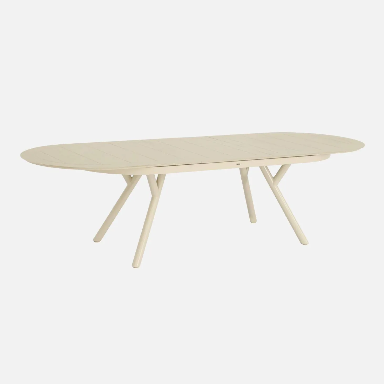 Conjunto mesa de jardín ovalada extensible de aluminio con 8 sillas