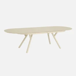 Conjunto mesa de jardín ovalada extensible de aluminio con 10 sillas