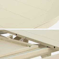 Conjunto mesa de jardín ovalada extensible de aluminio con 10 sillas
