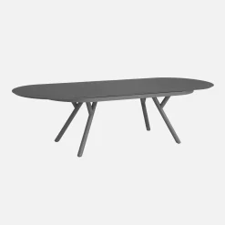 Conjunto mesa de jardín ovalada extensible de aluminio con 8 sillas