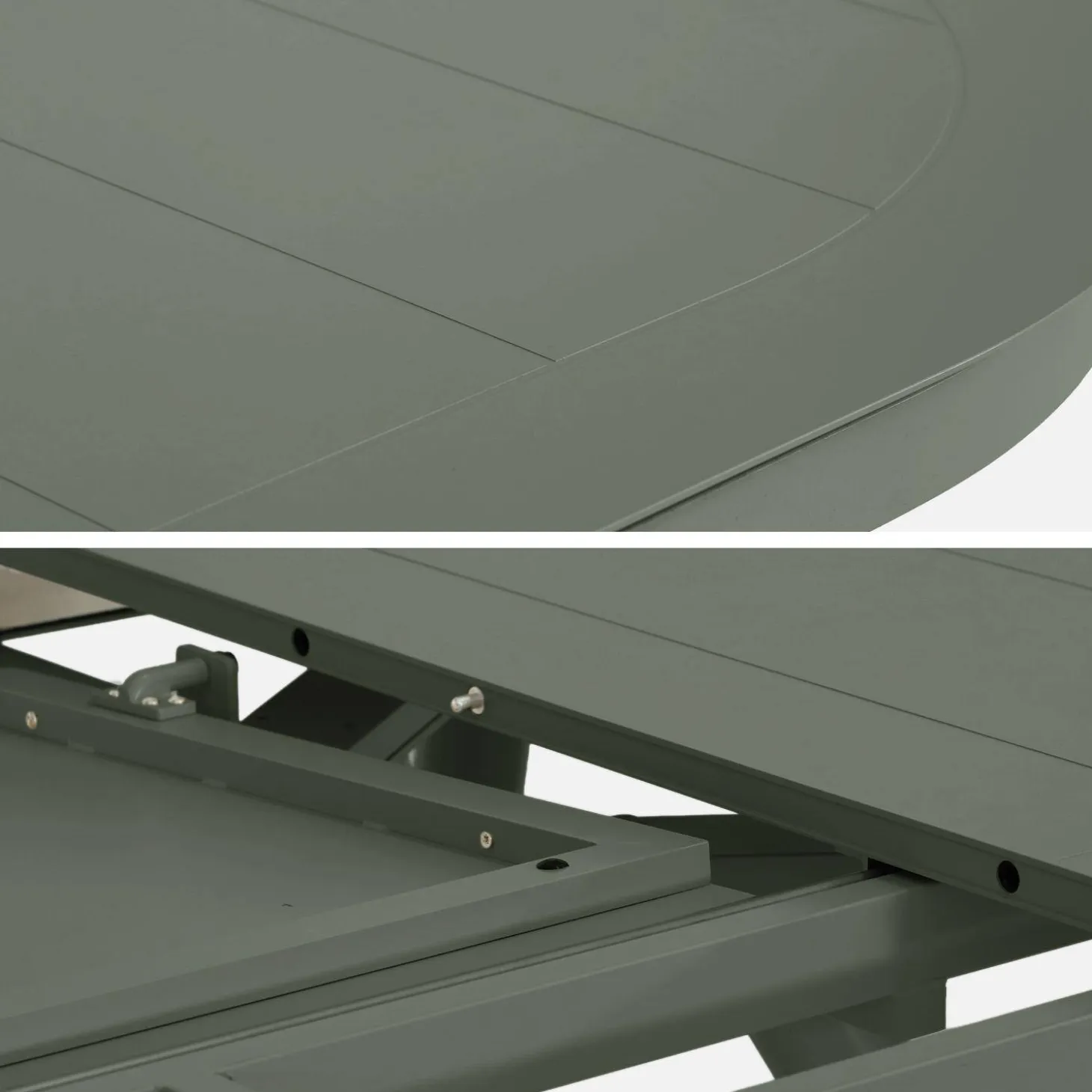 Conjunto mesa de jardín ovalada extensible de aluminio con 6 sillas