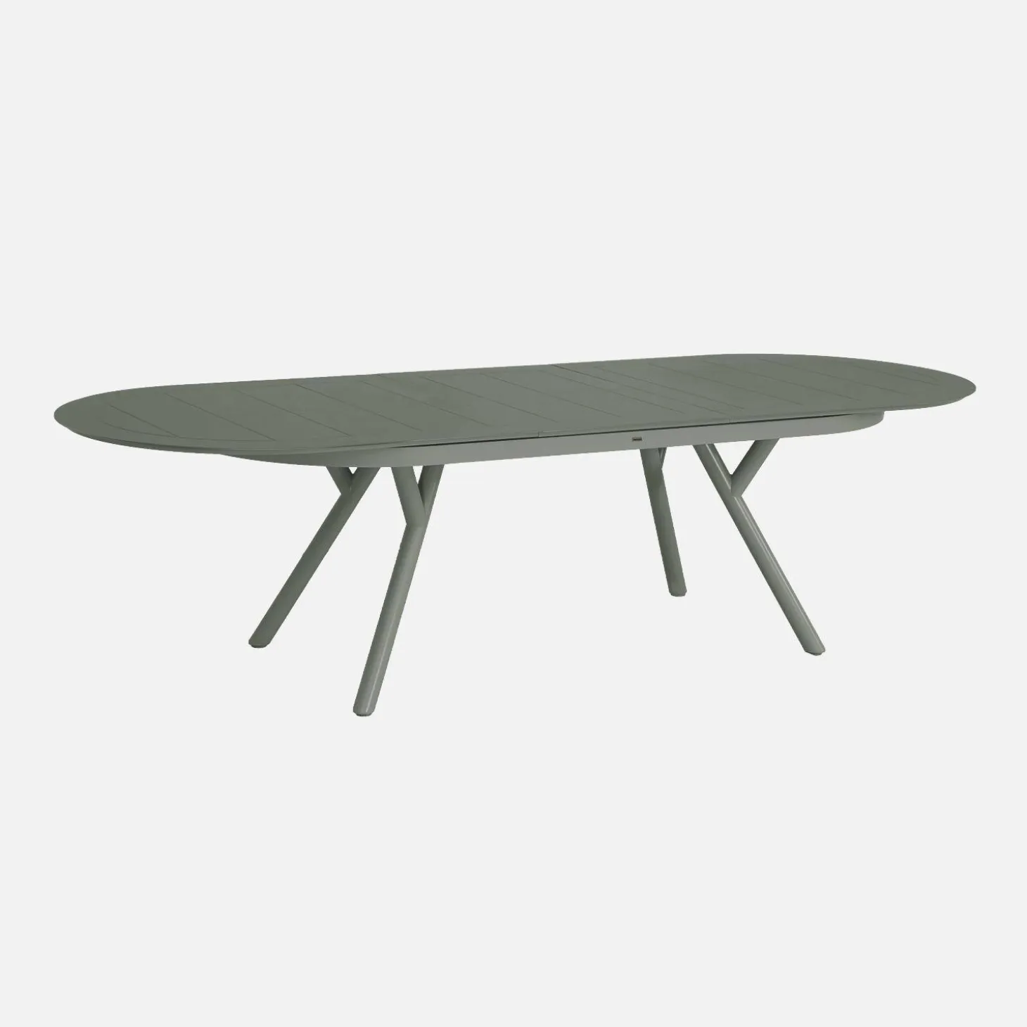Conjunto mesa de jardín ovalada extensible de aluminio con 6 sillas