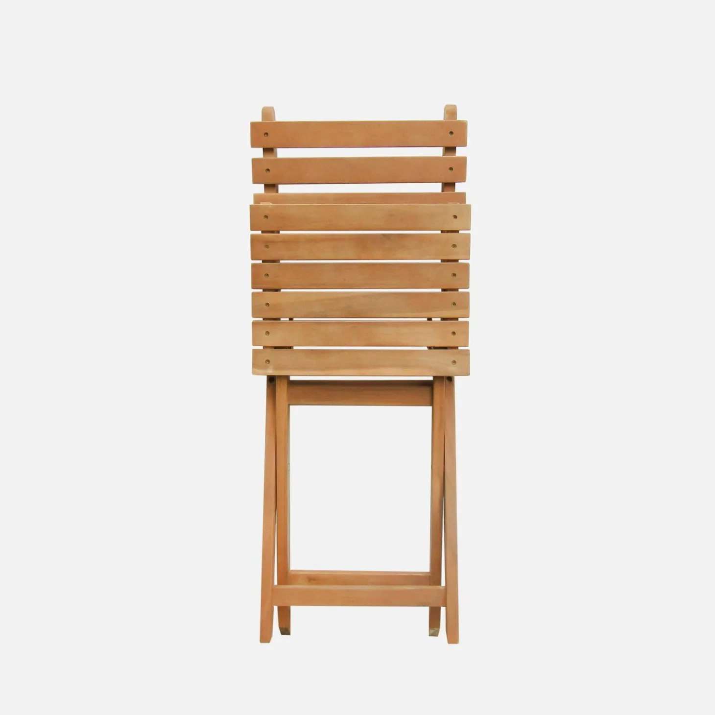 Conjunto mesa de jardín plegable de madera ovalada con 6 sillas