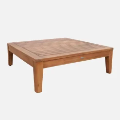 Conjunto muebles de jardín modular de madera de acacia y borreguito, 5 plazas
