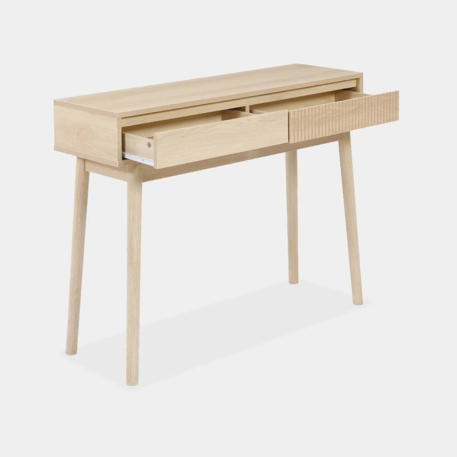Consola con efecto madera de 2 cajones, 100cm