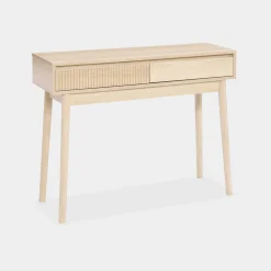 Consola con efecto madera de 2 cajones, 100cm