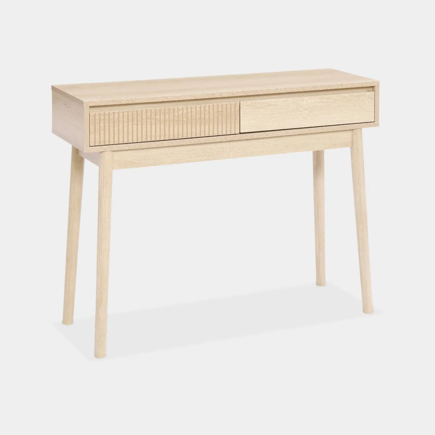 Consola con efecto madera de 2 cajones, 100cm