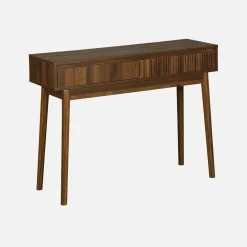 Consola con efecto madera de 2 cajones, 100cm