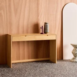 Consola de madera con 2 cajones, 120cm