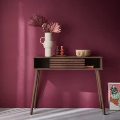 Consola escandinava efecto madera y puerta corredera, 100cm