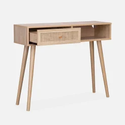 Consola estilo escandinavo de caña, 100cm
