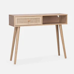 Consola estilo escandinavo de caña, 100cm